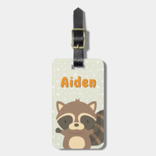 Cute Raccoon Woodland Personalized Luggage Tag