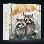 Cute Raccoons in the Rain Binder<br><div class="desc">Cute Raccoons in the Rain holding an umbrella</div>