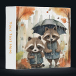 Cute Raccoons in the Rain Binder<br><div class="desc">Cute Raccoons in the Rain holding an umbrella</div>