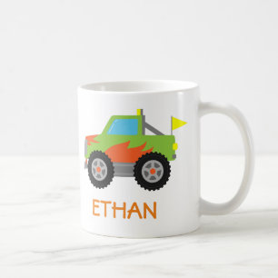 Cute Racing Green Monster Truck for Boys Coffee Mug