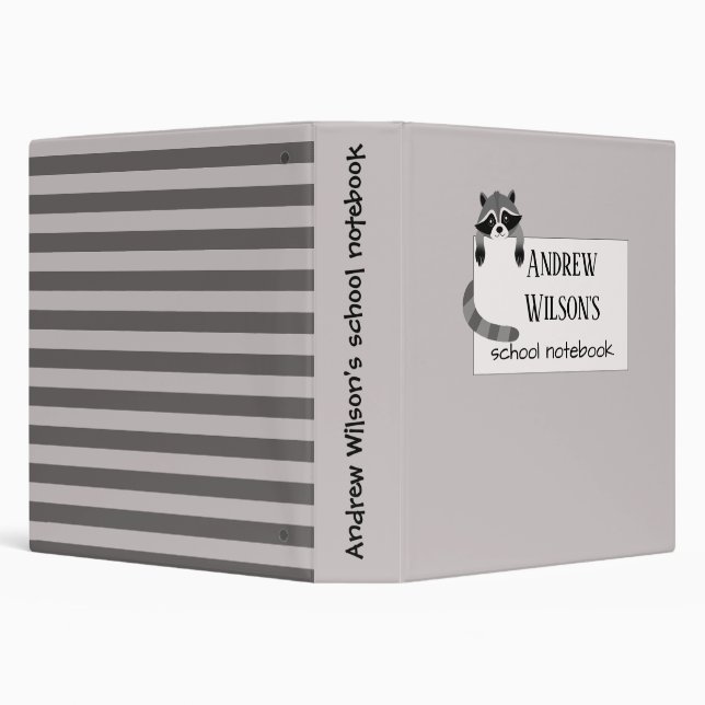 Cute Racoon Back to School Spiral Notebook Binder (Background)