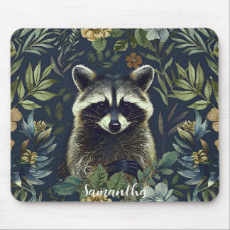 Cute Racoon Bandit in Undergrowth Mouse Pad