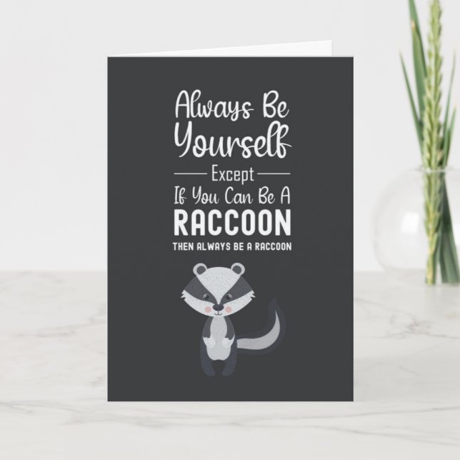 Cute Racoon Cards Funny Animal Humour Joke (Front)