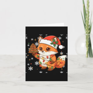 Cute Racoon Lights Tree Cake Funny Xmas Merry Chri Card