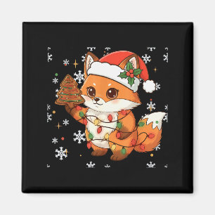 Cute Racoon Lights Tree Cake Funny Xmas Merry Chri Magnet