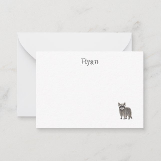 Cute Racoon Note Card (Front)