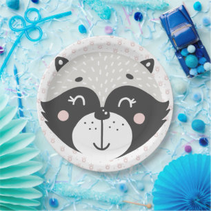 Cute Racoon    Paper Plates