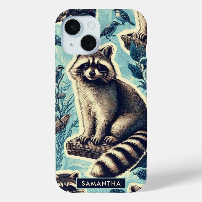 Cute Racoon Pattern Case-Mate iPhone Case (Back)