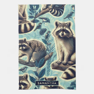 Cute Racoon Pattern Kitchen Towel