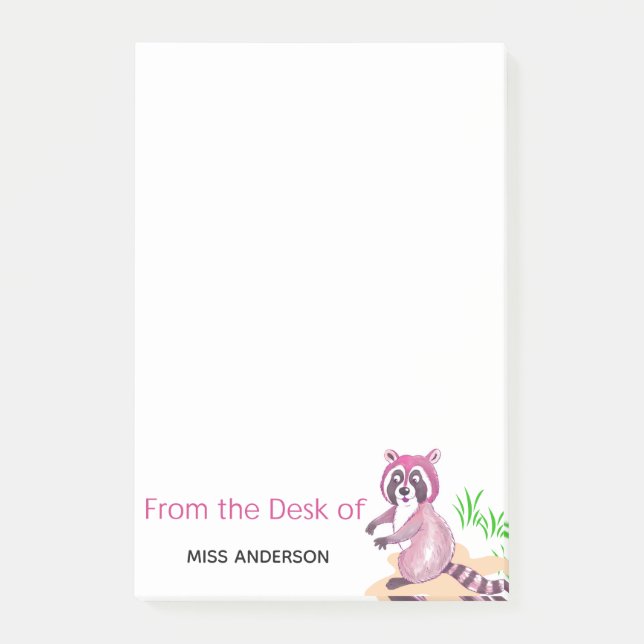 Cute Racoon Post It Notes for Teachers (Front)