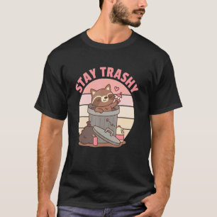 Cute Racoon Team Trash Stay Trashy Retro Raccoons  T-Shirt