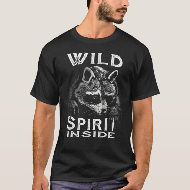 Cute Racoon Wild Spirit inside T-Shirt (Front)