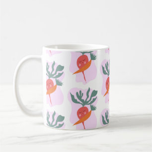 Cute Radish and Carrot Cartoon Pattern   Coffee Mug