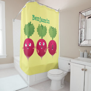 Cute radishes singing trio cartoon vegetables