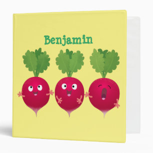 Cute radishes singing trio cartoon vegetables binder