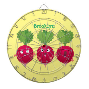 Cute radishes singing trio cartoon vegetables dartboard