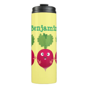 Cute radishes singing trio cartoon vegetables thermal tumbler