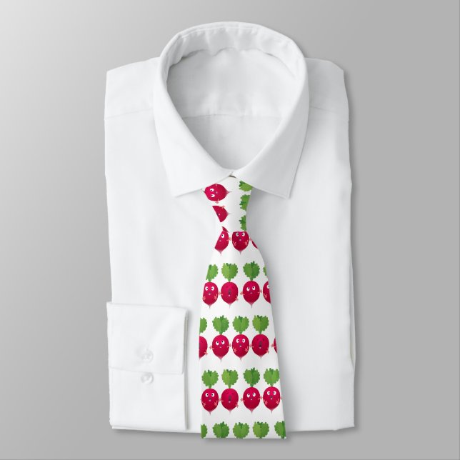 Cute radishes singing trio cartoon vegetables tie (Tied)