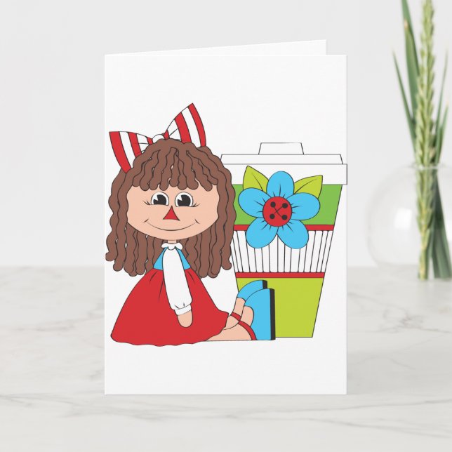 Cute Rag Doll Girl Card (Front)