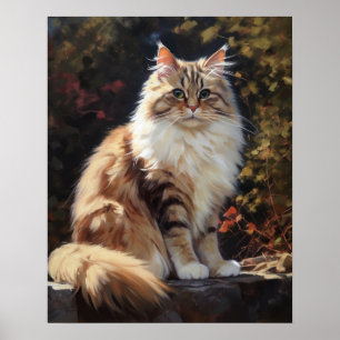 Cute Ragamuffin Cat Art Print Poster