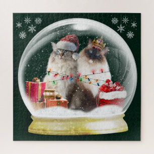 Cute Ragdoll Chats dans le Monde des neiges Puzzle