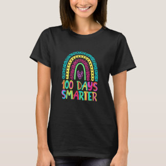 Cute Rainbow 100th Day Of School 100 Days Smarter  T-Shirt