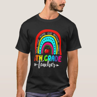 Cute Rainbow 8th Grade Teacher Back To School T-Shirt