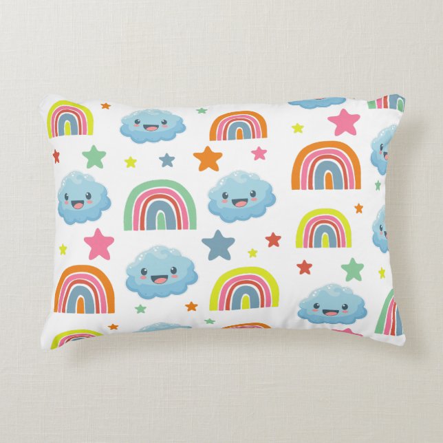 Cute Rainbow Accent Pillow (Front)