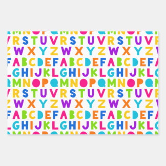 Cute Rainbow Alphabet Wrapping Sheets