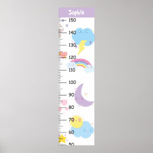 Cute Rainbow and Cloud Growth Chart