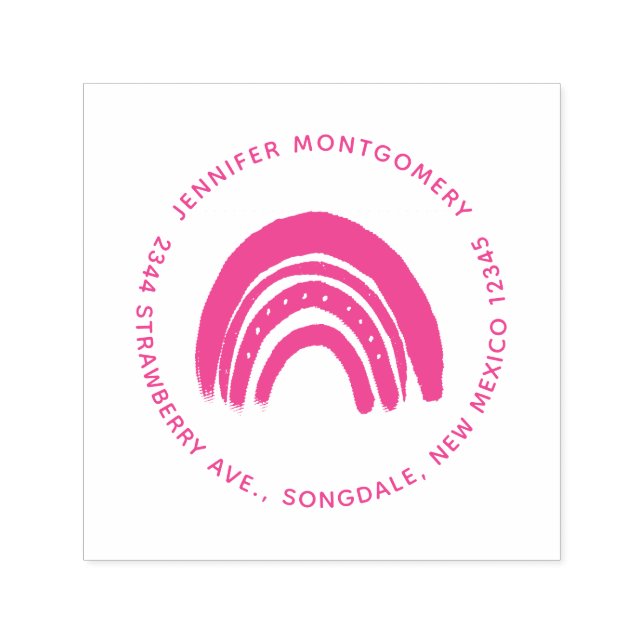 Cute Rainbow Arch Address Self-inking Stamp (Design)