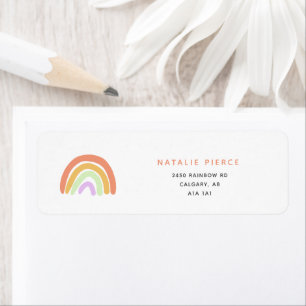 Cute Rainbow Baby Shower Elegant Simple Peach