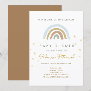 Cute Rainbow Baby Shower Invitation