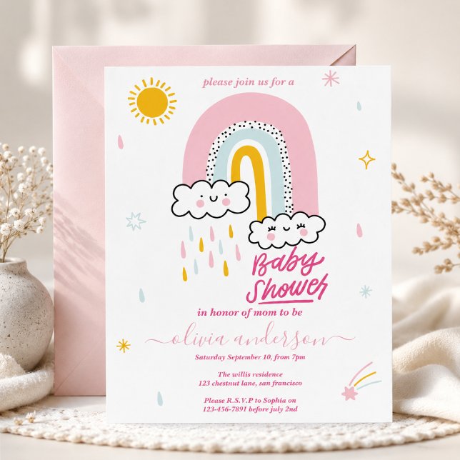 Cute Rainbow Baby Shower Invitation (Creator Uploaded)