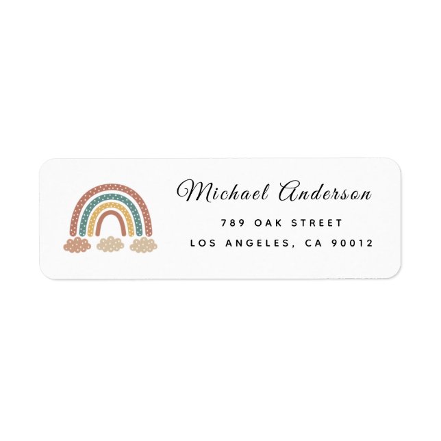 Cute  Rainbow Baby Shower Return Address Label (Front)