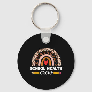 Cute Rainbow Back To School Health Crew School Keychain