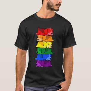 Cute Rainbow Beagle Gay Pride Lgbt Puppy T-Shirt