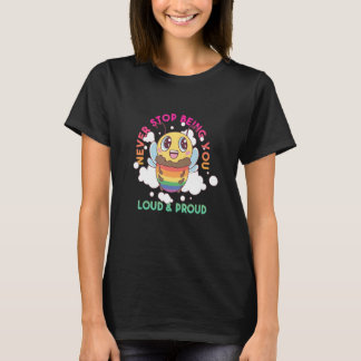 Cute Rainbow Bee Never Stop Being You T-Shirt