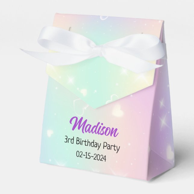 Cute Rainbow Birthday  Favor Box (Front Side)