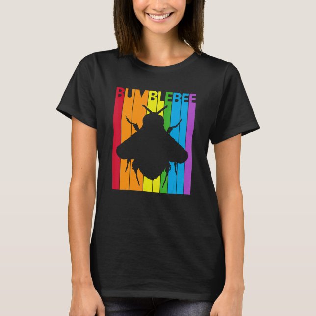Cute Rainbow Bumblebee T-Shirt (Front)
