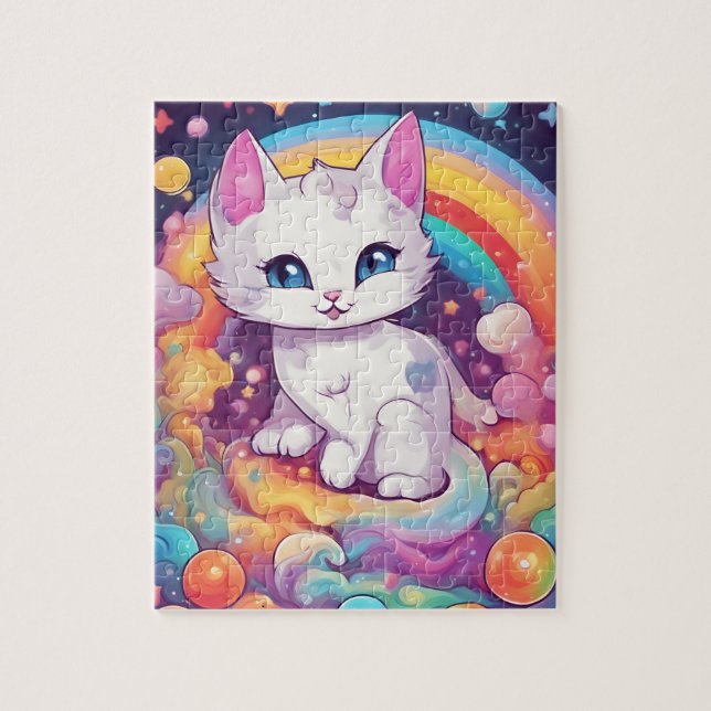 Cute Rainbow  Cat Jigsaw Puzzle (Vertical)