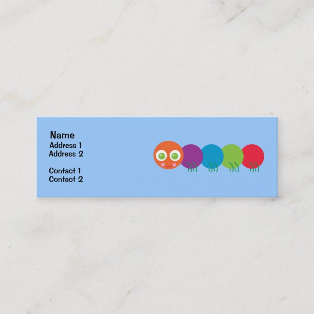 Cute Rainbow Caterpillar Profile Cards (Front)