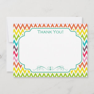 Cute Rainbow Chevron Stripes Note Card
