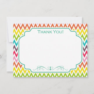Cute Rainbow Chevron Stripes Note Card