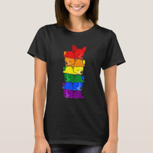 Cute Rainbow Chihuahua Gay Pride Lgbt Puppy T-Shirt
