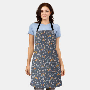 Cute rainbow cloud flower pattern apron