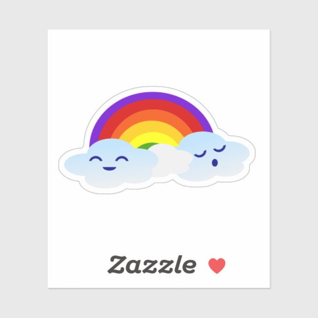  Cute Rainbow Cloud – Kawaii Sticker (Sheet)