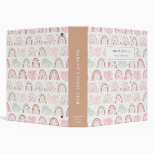 Cute Rainbow & Clouds Baby Photo Album Binder
