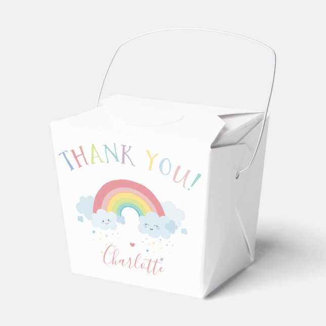 CUTE RAINBOW CLOUDS kids pastel colours picture Favor Box (Front Side)