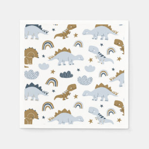 Cute Rainbow Dinosaur Pattern Napkin